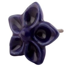 Navy Blue Ceramic Dresser Flower Knob Online